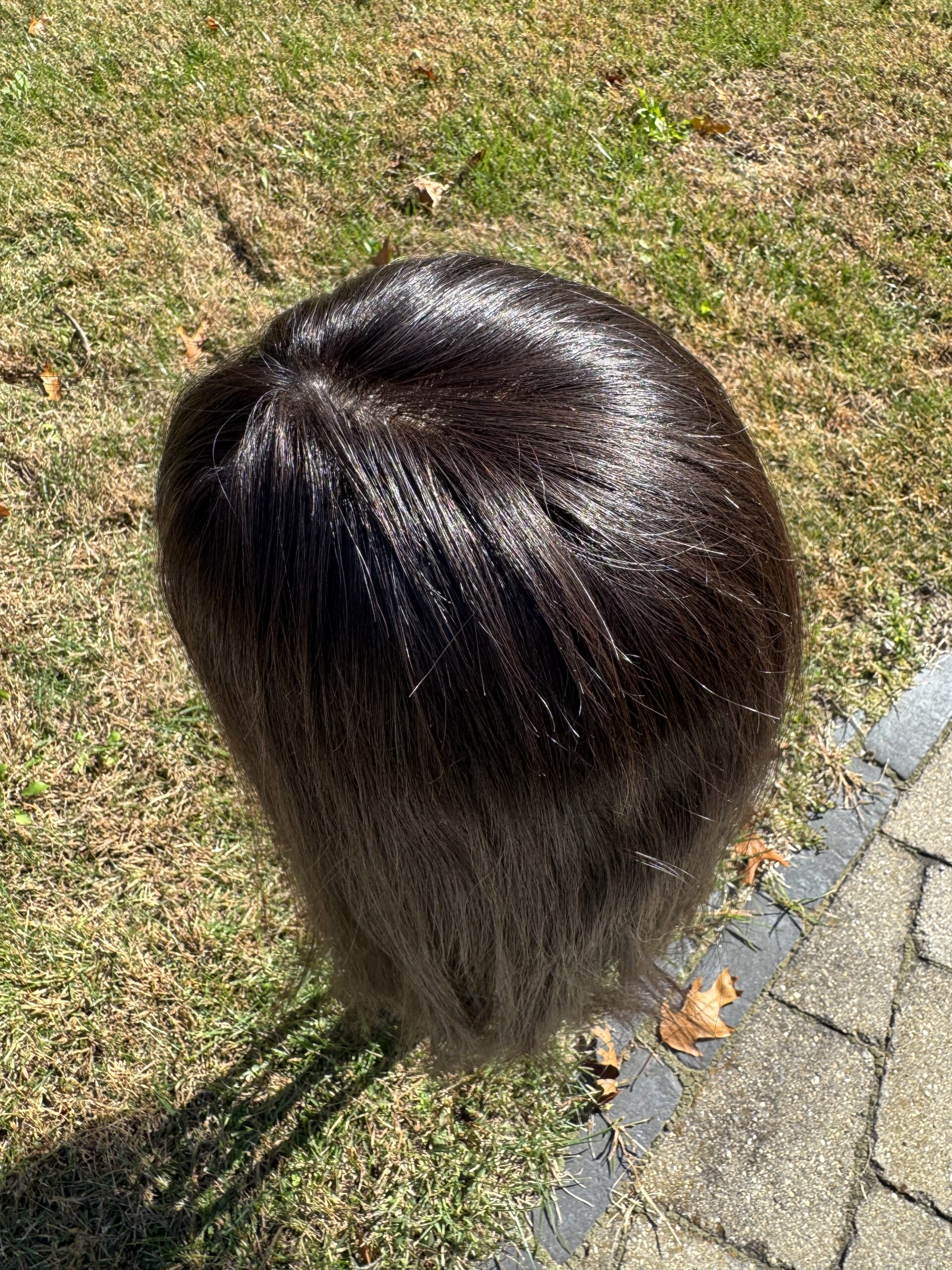 Evelyn Human Hair Topper | 6×7 Full Lace Base | 22 Inch | Natural Black | Soft Bangs - Image 5