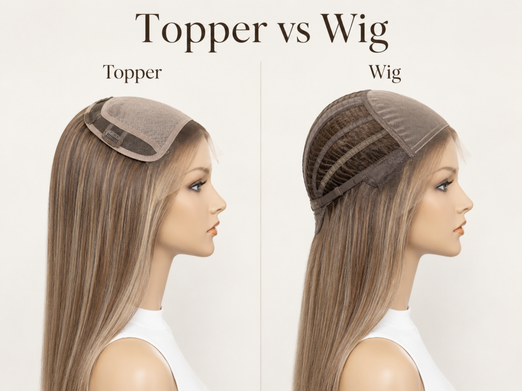 hair topper vs wig comparison for beginners