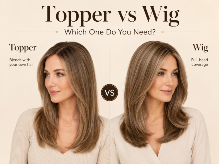 topper vs wig comparison showing partial coverage and full head coverage