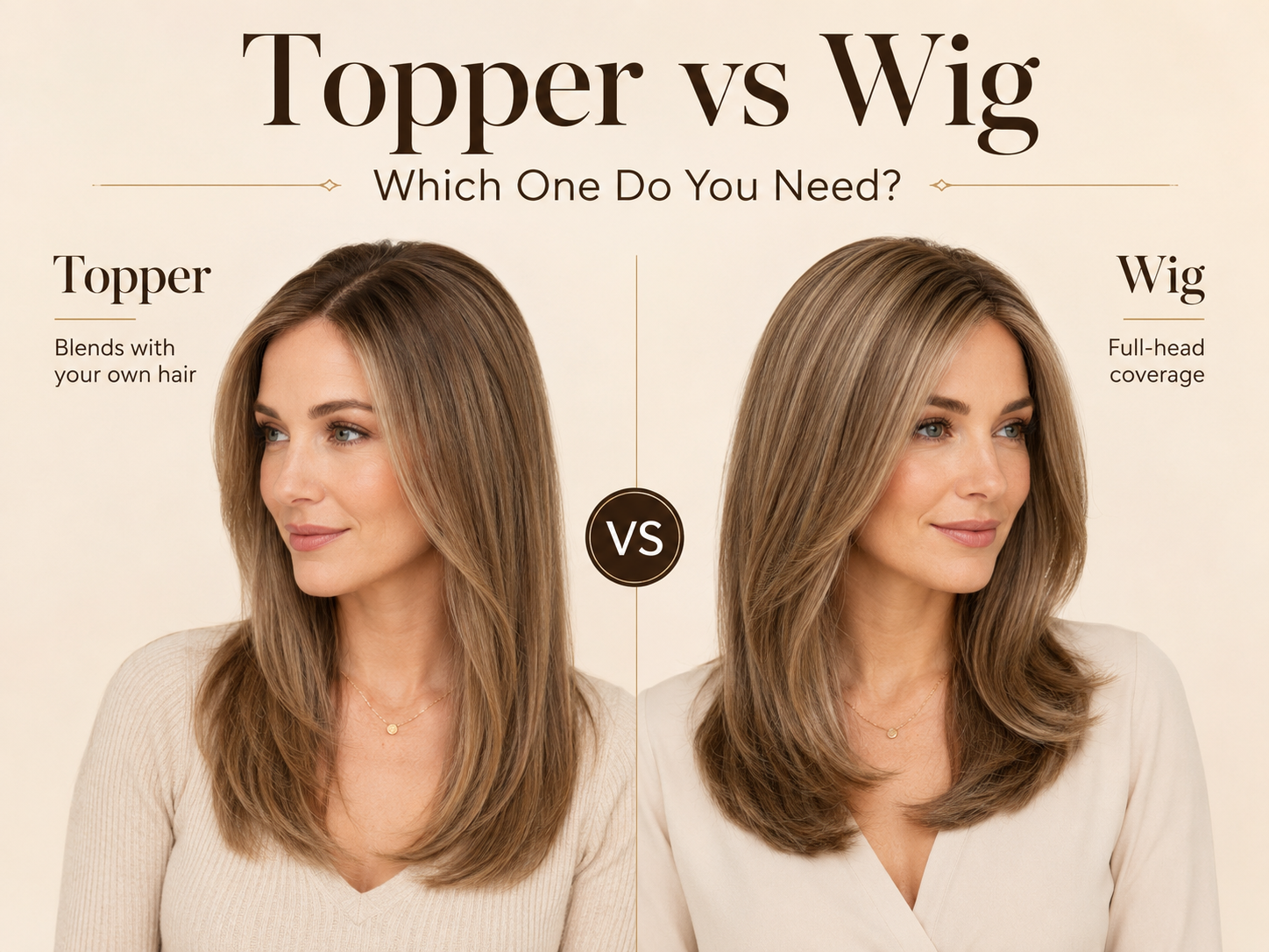 topper vs wig comparison showing partial coverage and full head coverage