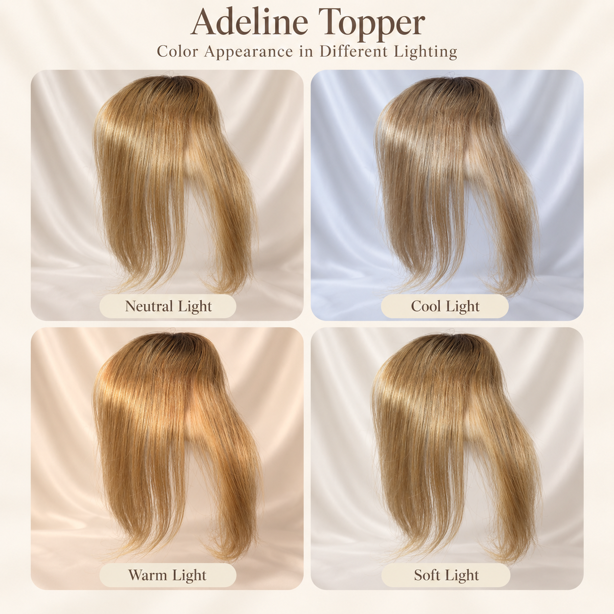 Adeline Human Hair Topper | 5×5 Monofilament Base | 12 Inch | Rooted Brown with Dark Blonde Balayage - Image 9