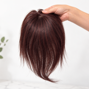 Juliette Human Hair Topper | 3×5 Mono Base | Reddis Brown | 8 Inch | Soft Bangs