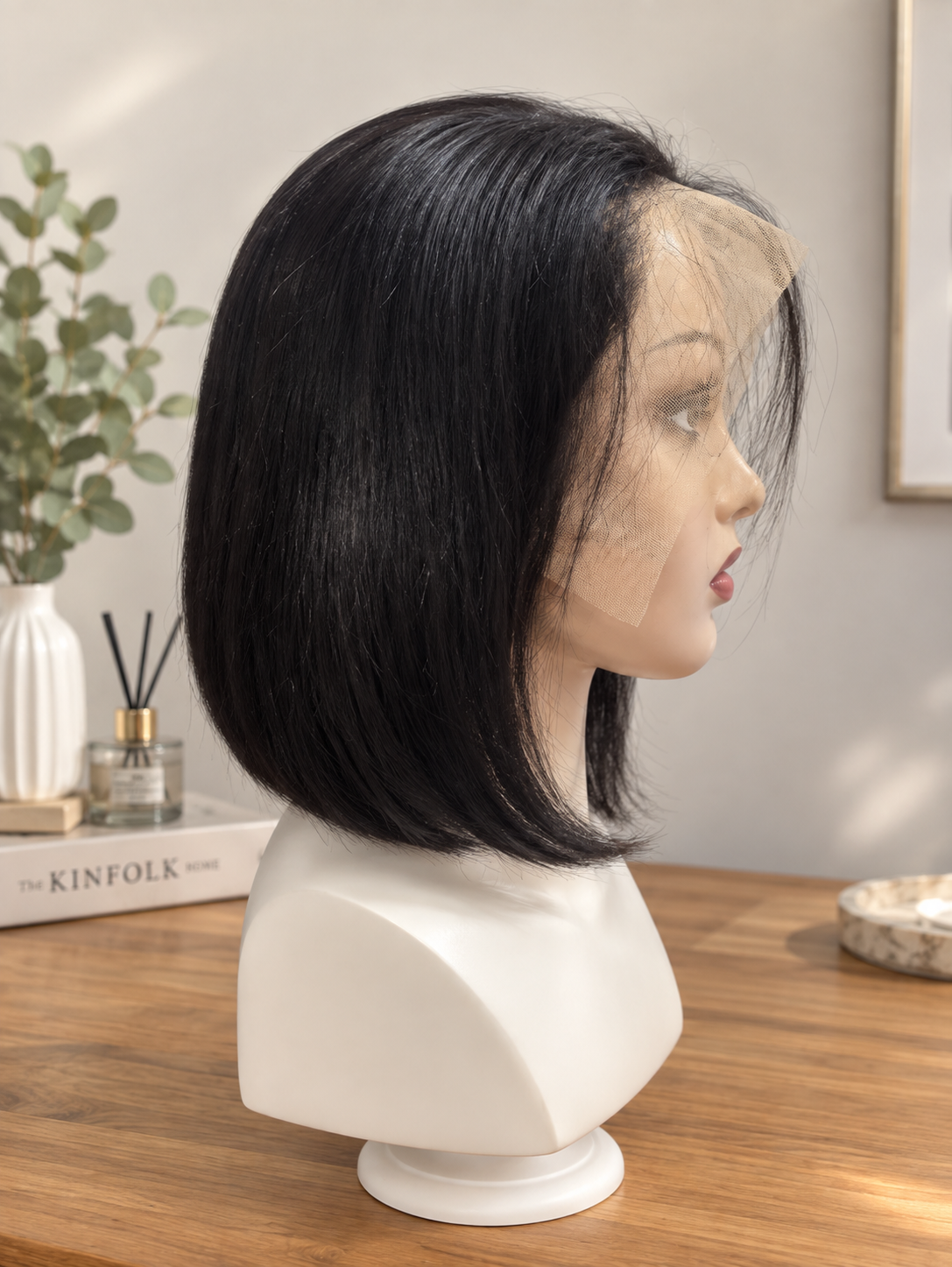 Natalie Human Hair Wig | 13×4 Lace Front | 8 Inch Straight Bob | Natural Black - Image 2