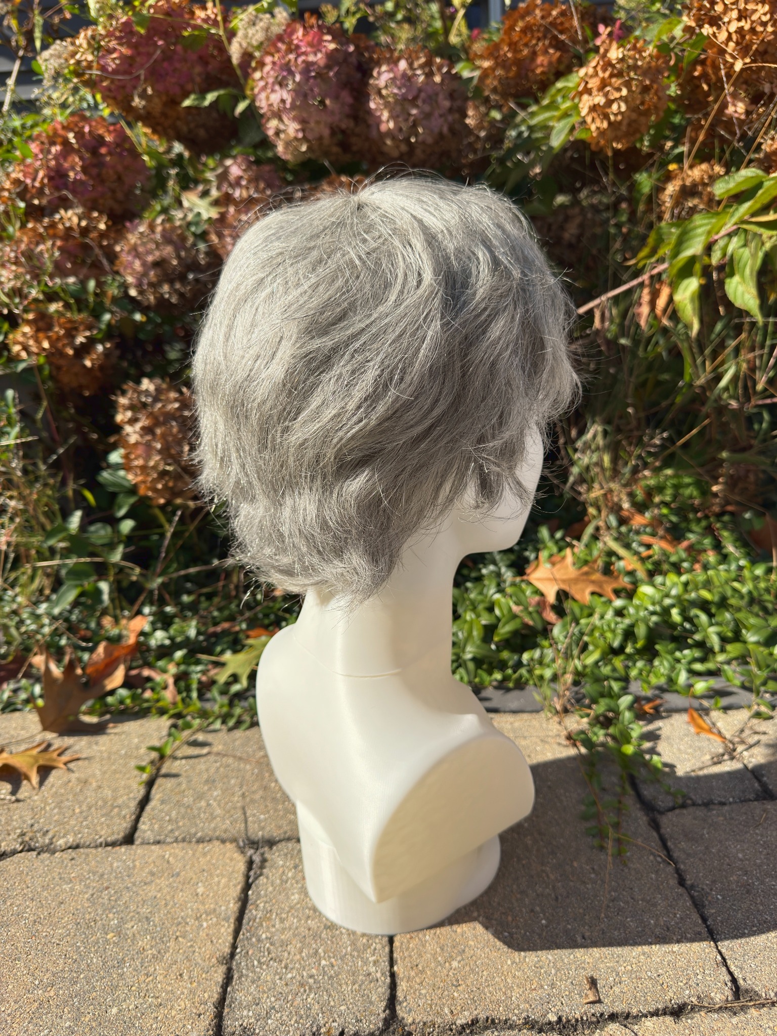Gloria – Dark Gray Salt & Pepper Human Hair Wig | 6" Feathered Pixie Cut - Image 11