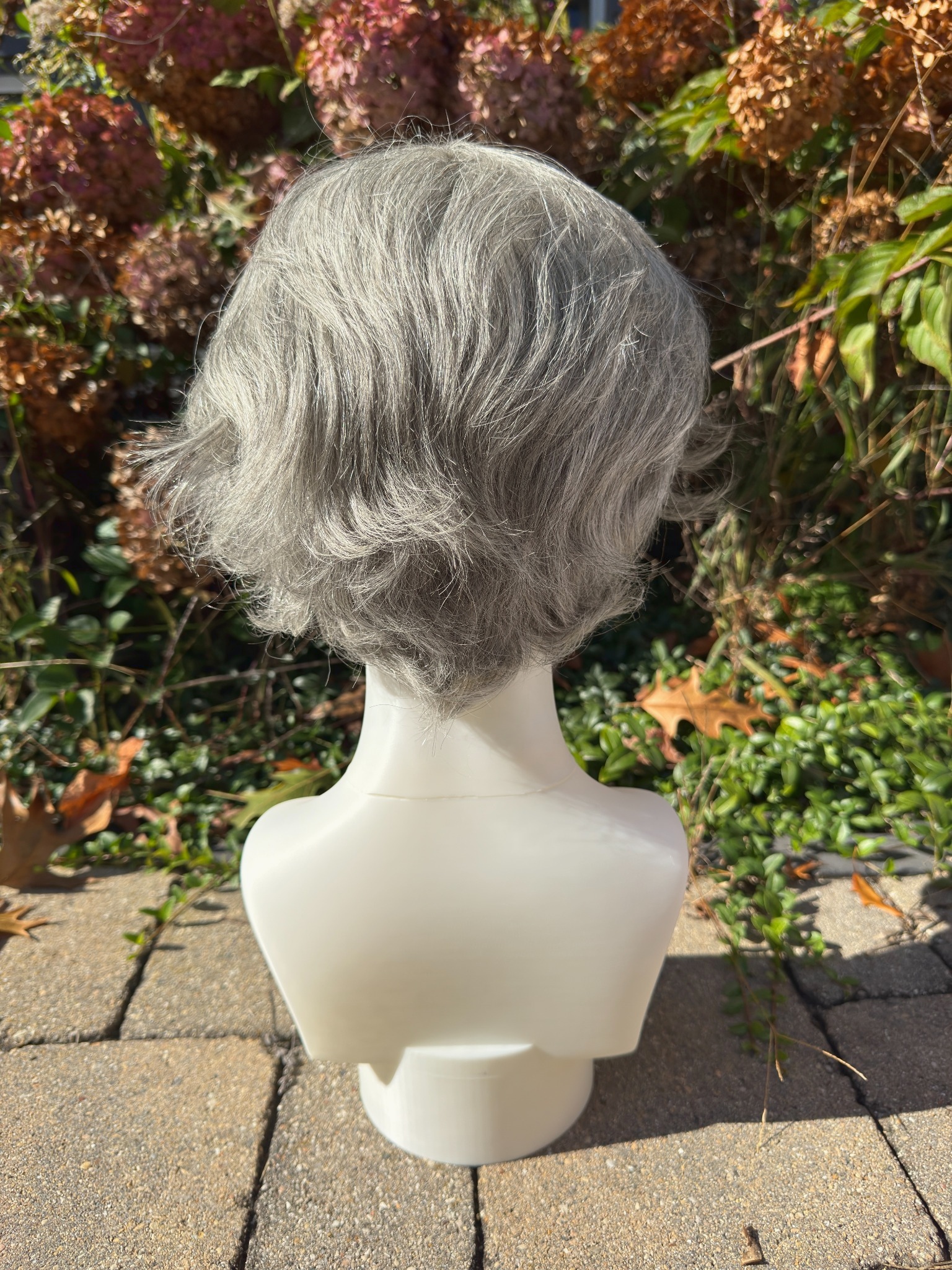 Gloria – Dark Gray Salt & Pepper Human Hair Wig | 6" Feathered Pixie Cut - Image 12