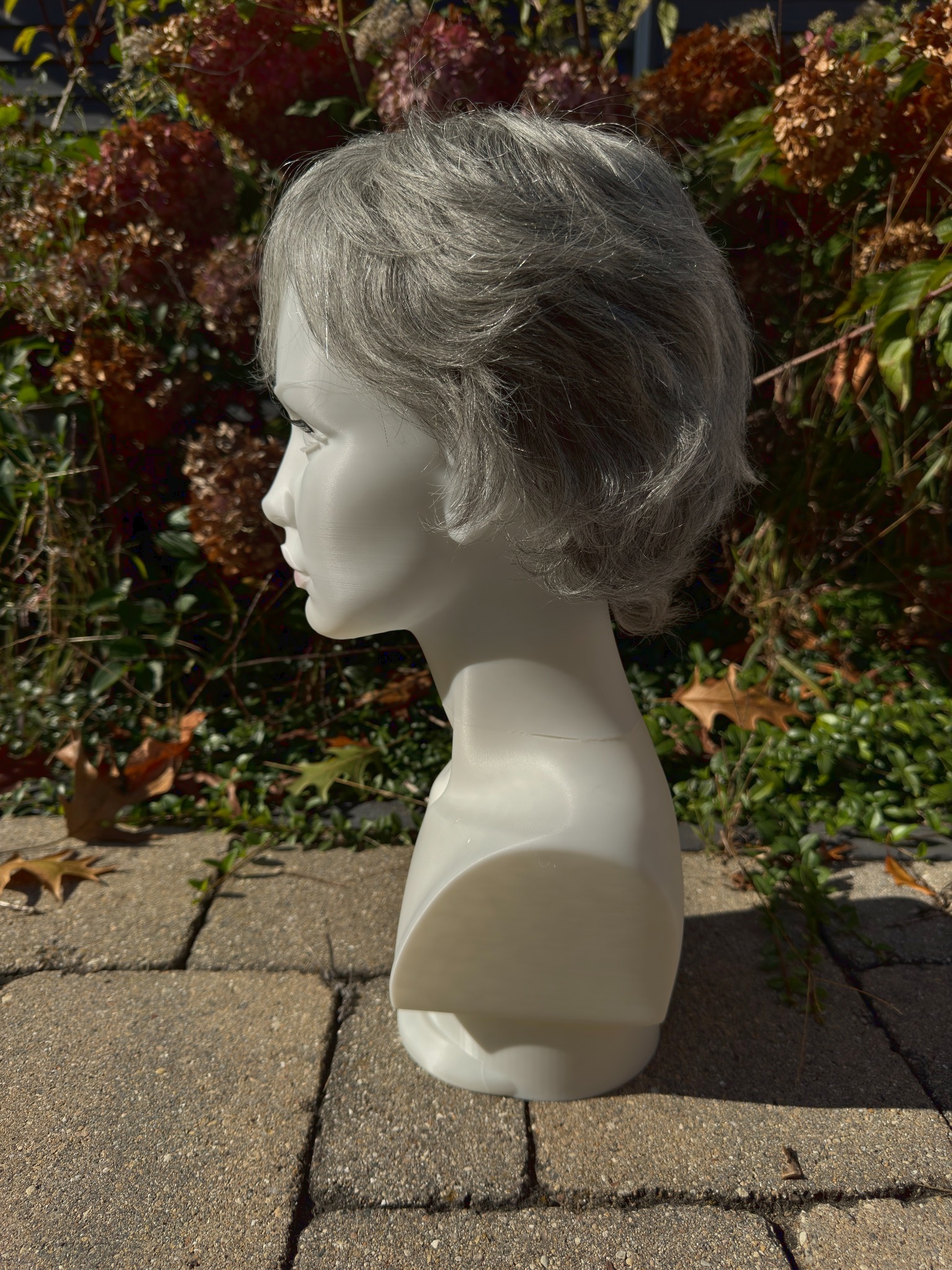 Gloria – Dark Gray Salt & Pepper Human Hair Wig | 6" Feathered Pixie Cut - Image 13