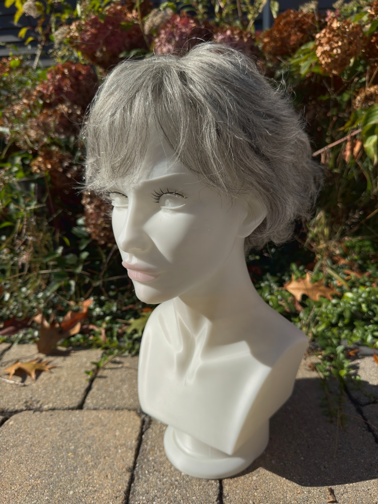 Gloria – Dark Gray Salt & Pepper Human Hair Wig | 6" Feathered Pixie Cut - Image 15