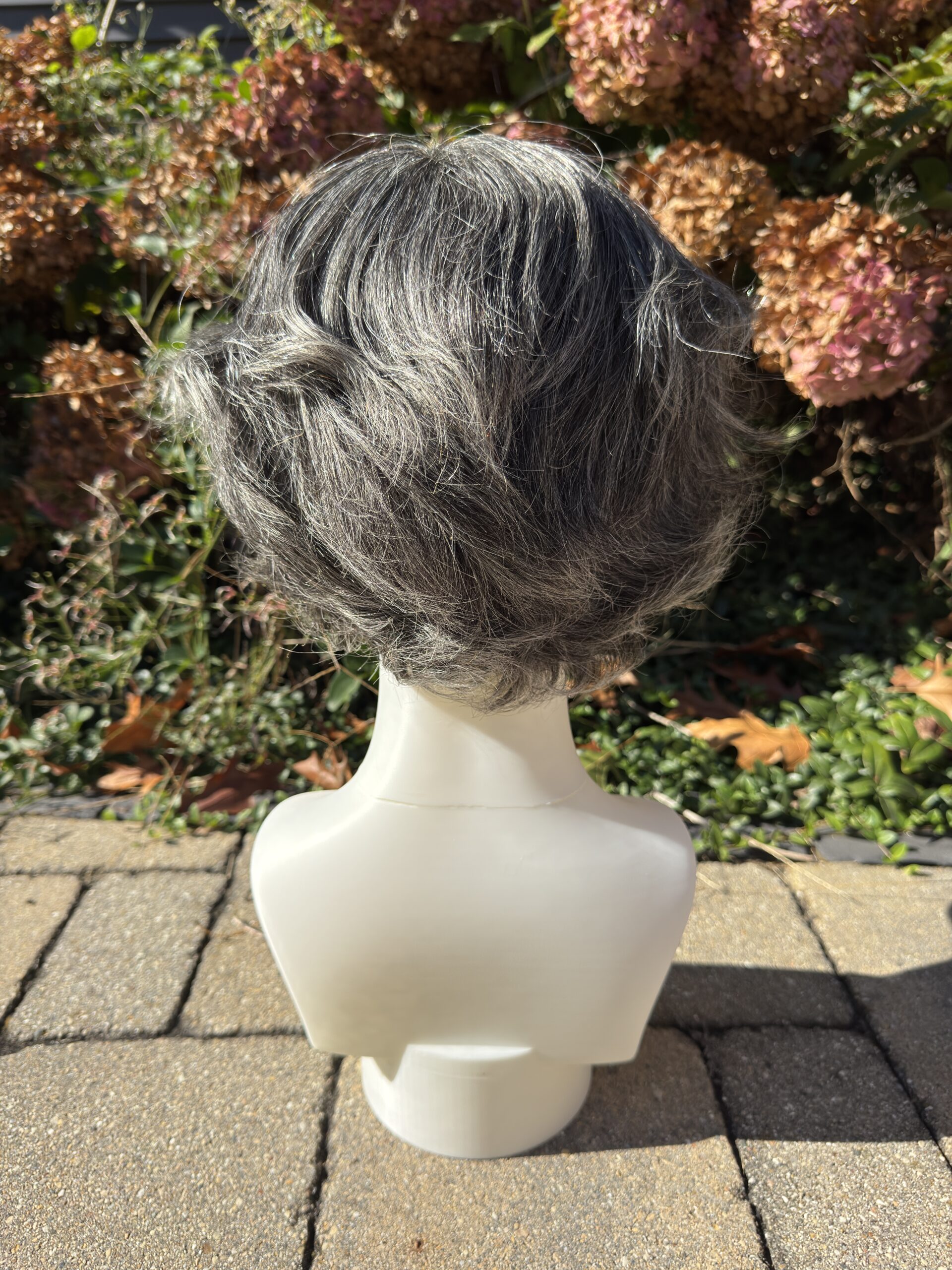 Gloria – Dark Gray Salt & Pepper Human Hair Wig | 6" Feathered Pixie Cut - Image 7