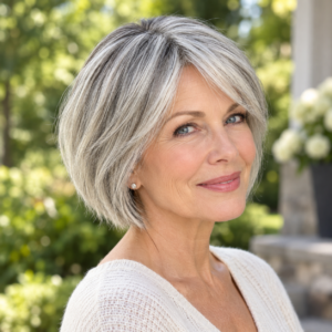 Sally Human Hair Wig | 8 Inch Salt & Pepper Pixie-Bob | Light Gray or Dark Gray | Easy Style for Older Women
