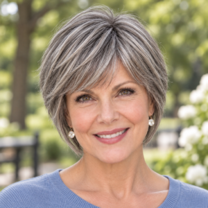 Daphne Human Hair Wig | 8 Inch Short Wavy Pixie | Salt & Pepper | Adjustable Cap