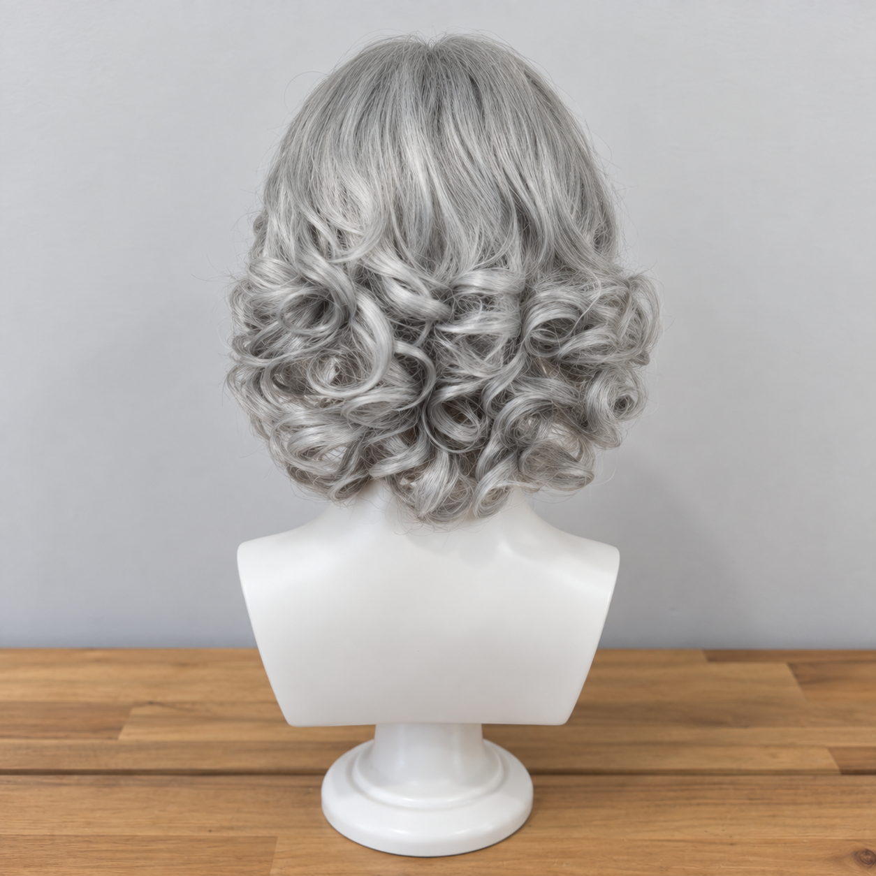 Sylvia Synthetic Wig | 12 Inch Silver Gray Wig with Side-Swept Bangs - Image 6
