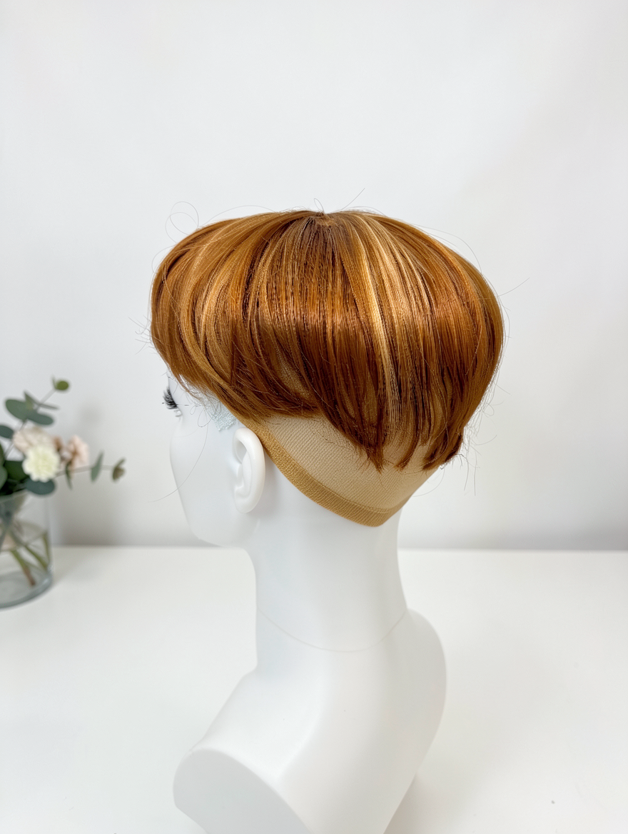 Celia Synthetic Hair Topper | 6×6 Large Base | Warm Light Brown & Golden Blonde Blend | Heat-Resistant Fiber - Image 5