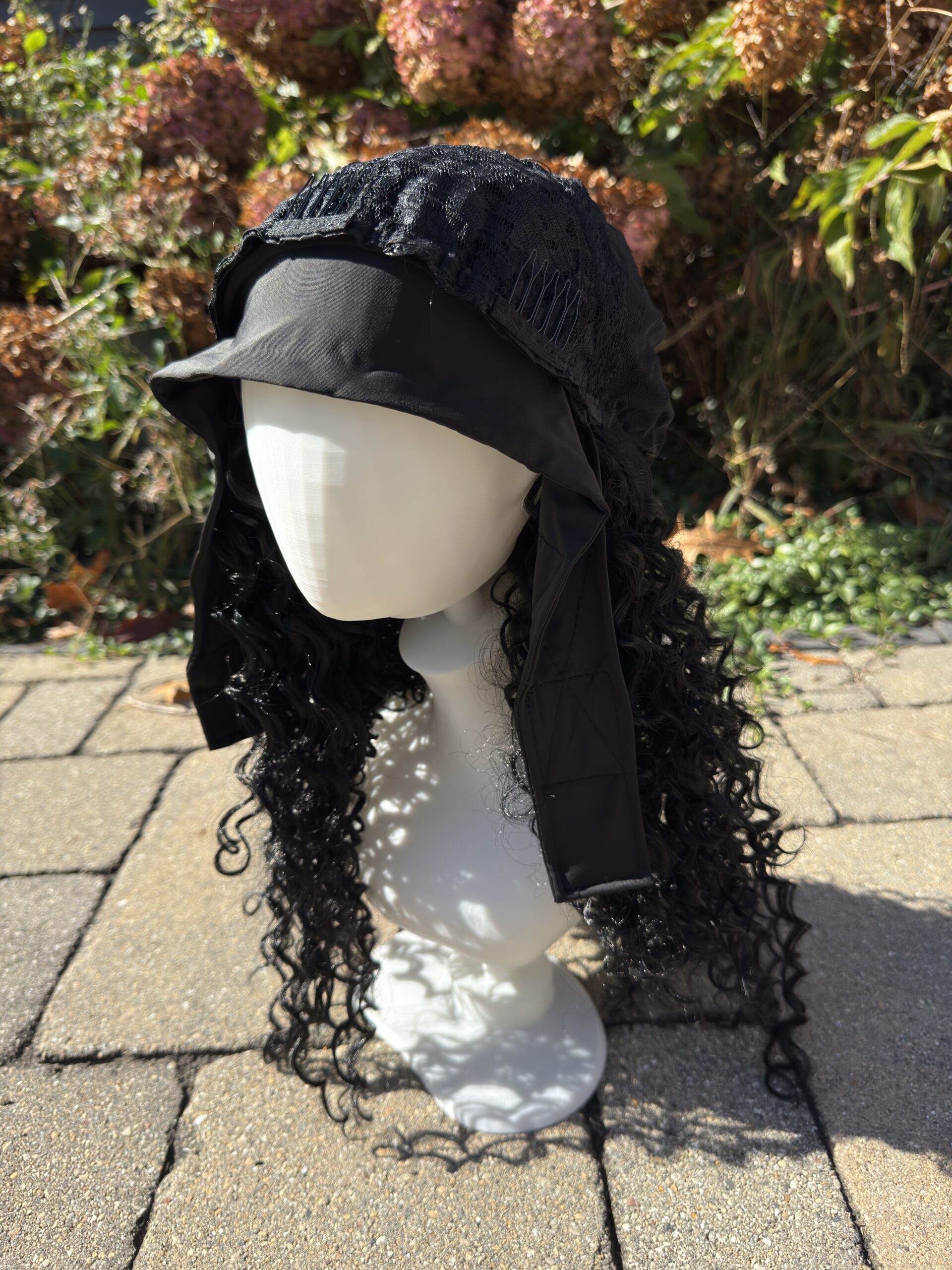 Zaria โ 20-Inch Black Spiral Curly Headband Wig | Synthetic Corkscrew Curls - Image 8