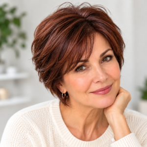 Elara Human Hair Topper | 6 Inch Gray Root & Crown Coverage | 3×3.5 Base | Reddish Brown | 3-Clip Hairpiece